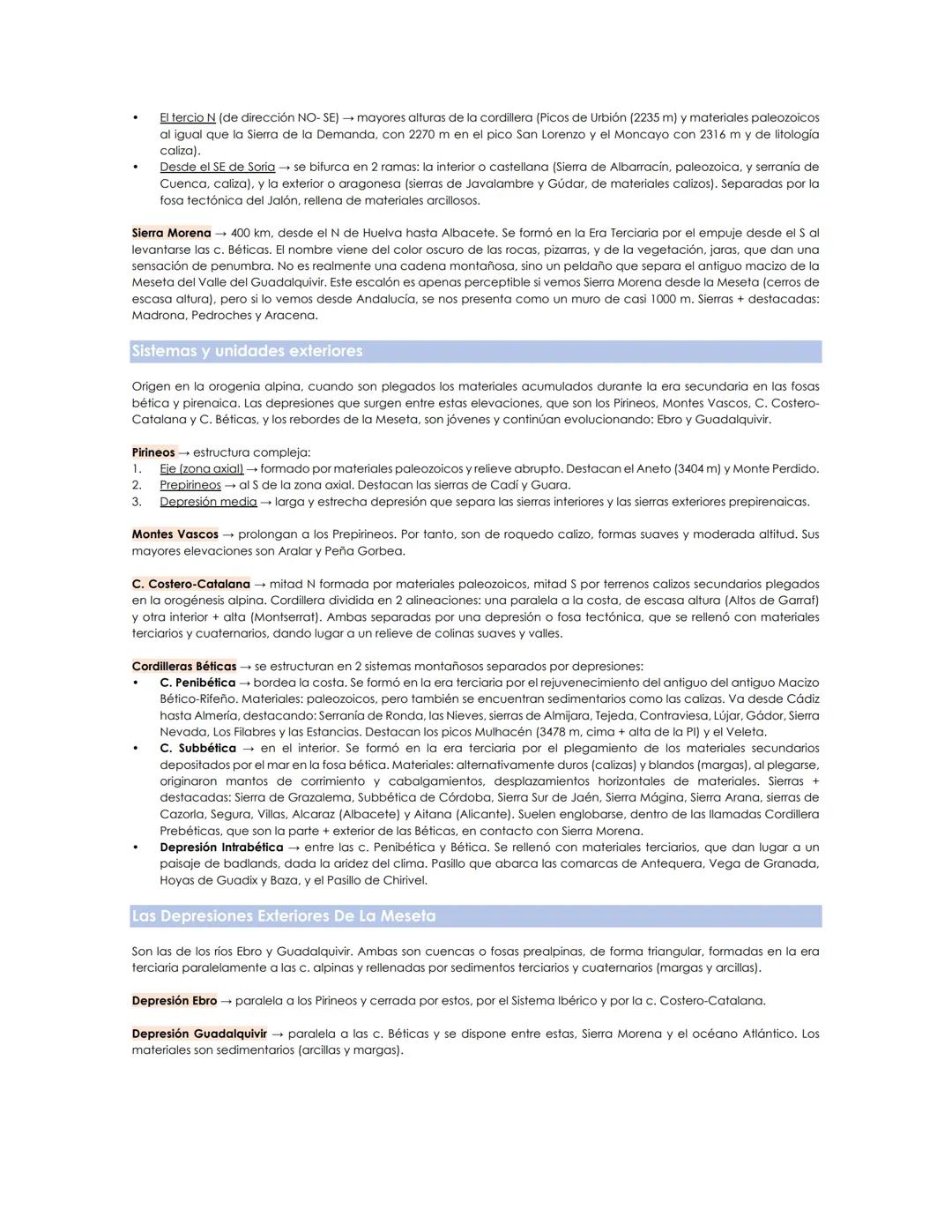 # TEMA 2. EL RELIEVE

1. INTRODUCCIÓN

El relieve de España es complejo, podemos encontrar cordilleras, mesetas, depresiones y formaciones v