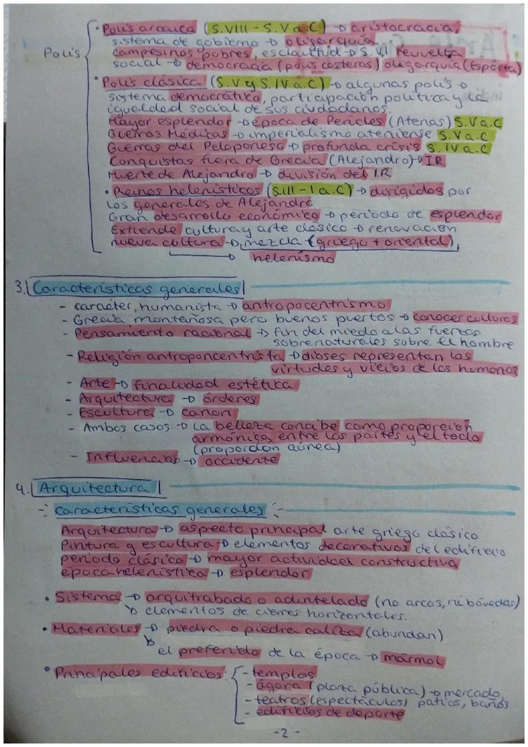 # Arte griego

Indice
1. Antecedentes
2. Marco histórico-geográfico
3. Caracteristicas generales
4. Arquitectura:
Caracteristicas
*   El tem