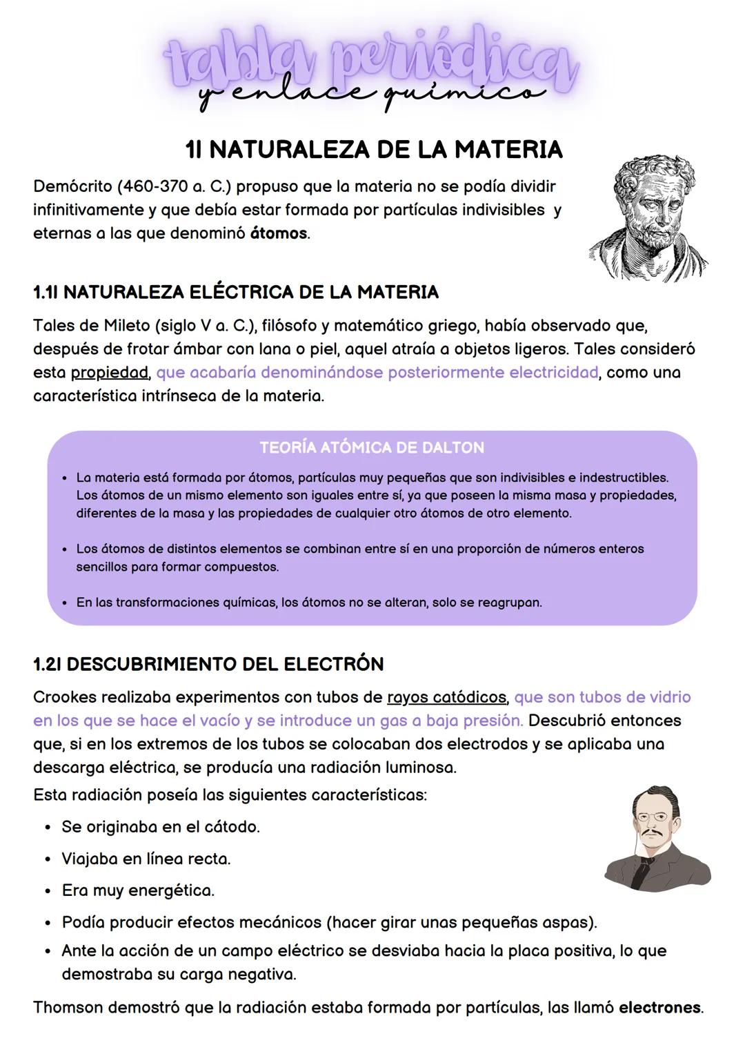table periódica
yenlace quimico
11 NATURALEZA DE LA MATERIA
Demócrito (460-370 a. C.) propuso que la materia no se podía dividir
infinitivam