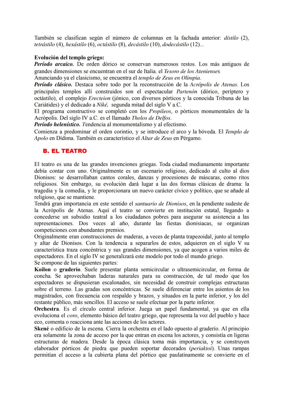 GRECIA (APUNTES)
La búsqueda de la belleza
1. Introducción. 2. Arquitectura: los órdenes clásicos. 3. Principales tipologías
arquitectónicas