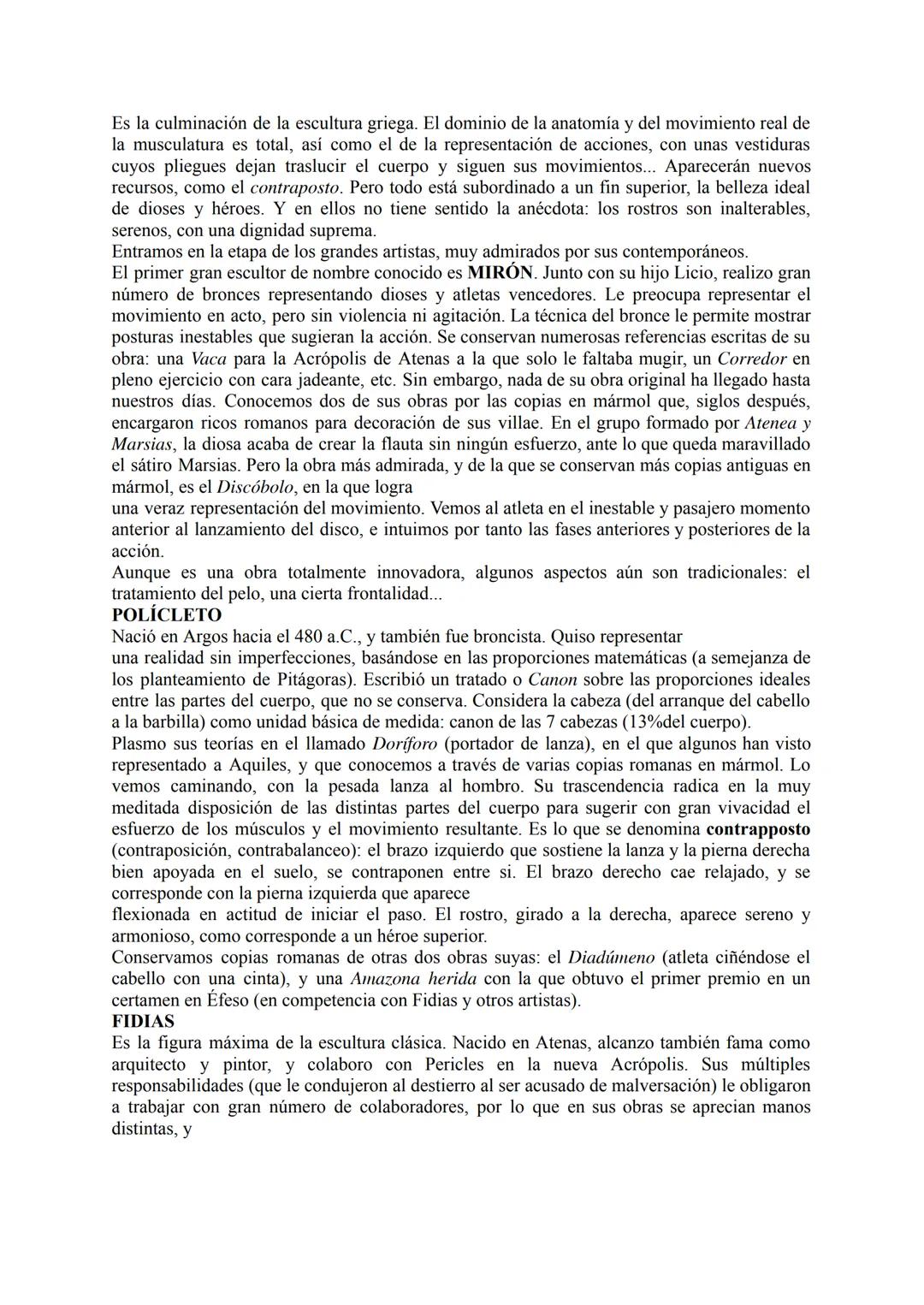 GRECIA (APUNTES)
La búsqueda de la belleza
1. Introducción. 2. Arquitectura: los órdenes clásicos. 3. Principales tipologías
arquitectónicas