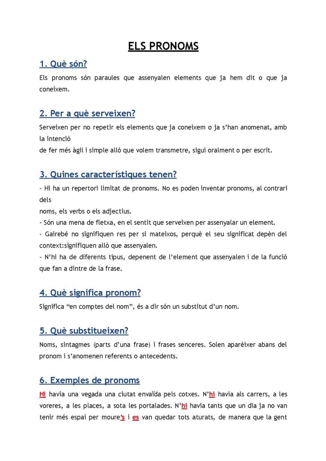Els pronoms en català