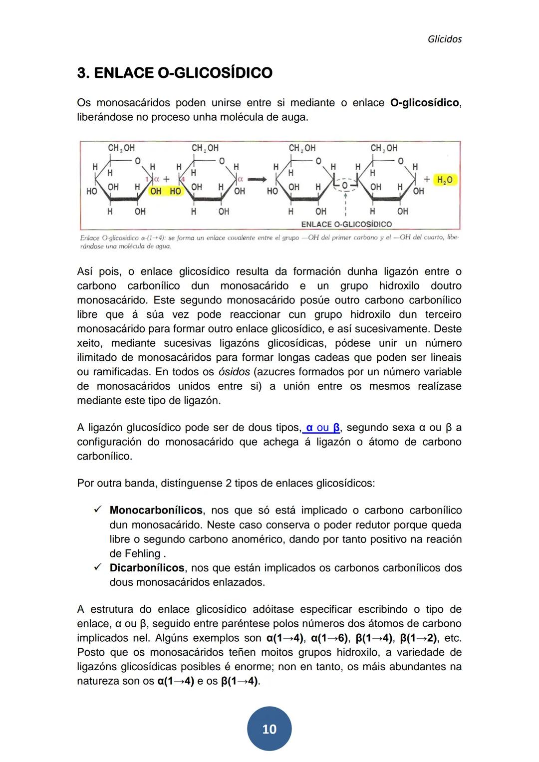 GLÍCIDOS
Os glícidos son biomoléculas compostas por C, H e O. Fórmula empírica
CnH₂nOn
Tamén se chaman hidratos de carbono ou carbohidratos.