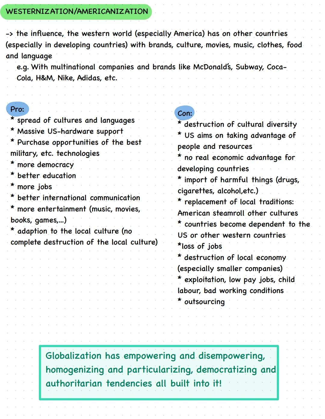 # GLOBALISATION Definition

• process of increasing global
conformity (übereinstimmung)

Lo with regard to cultural, economical &
technical 