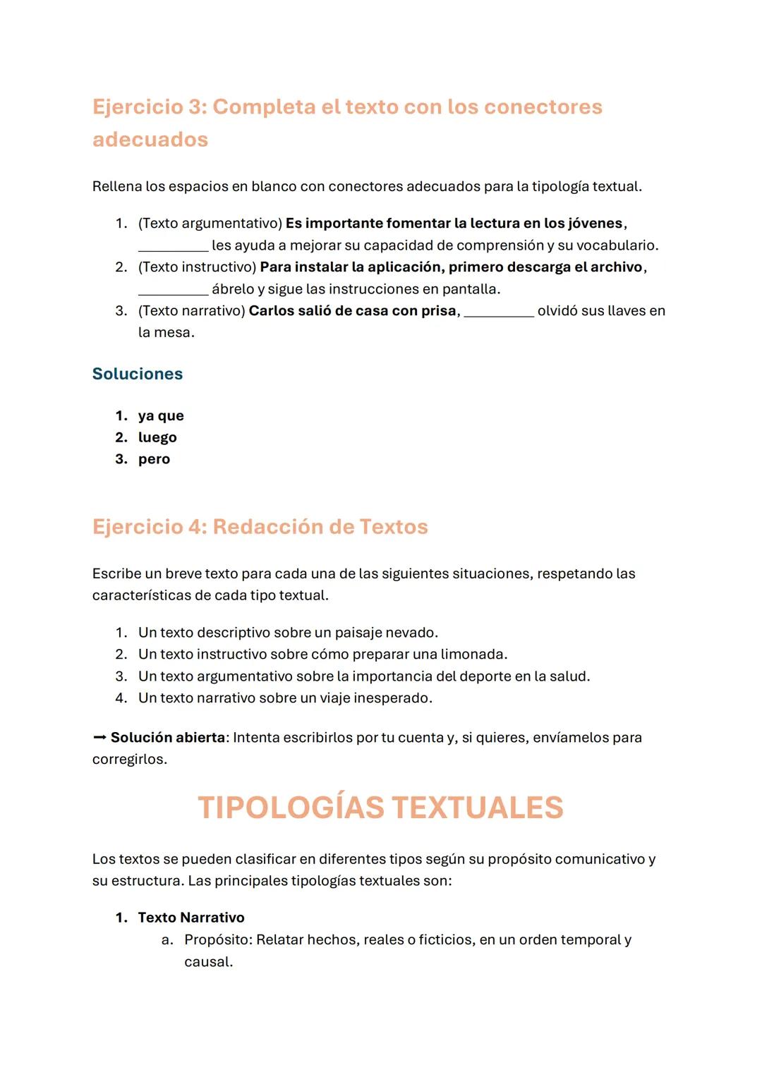 # TIPOLOGÍAS TEXTUALES

Los textos se pueden clasificar en diferentes tipos según su propósito comunicativo y
su estructura. Las principales
