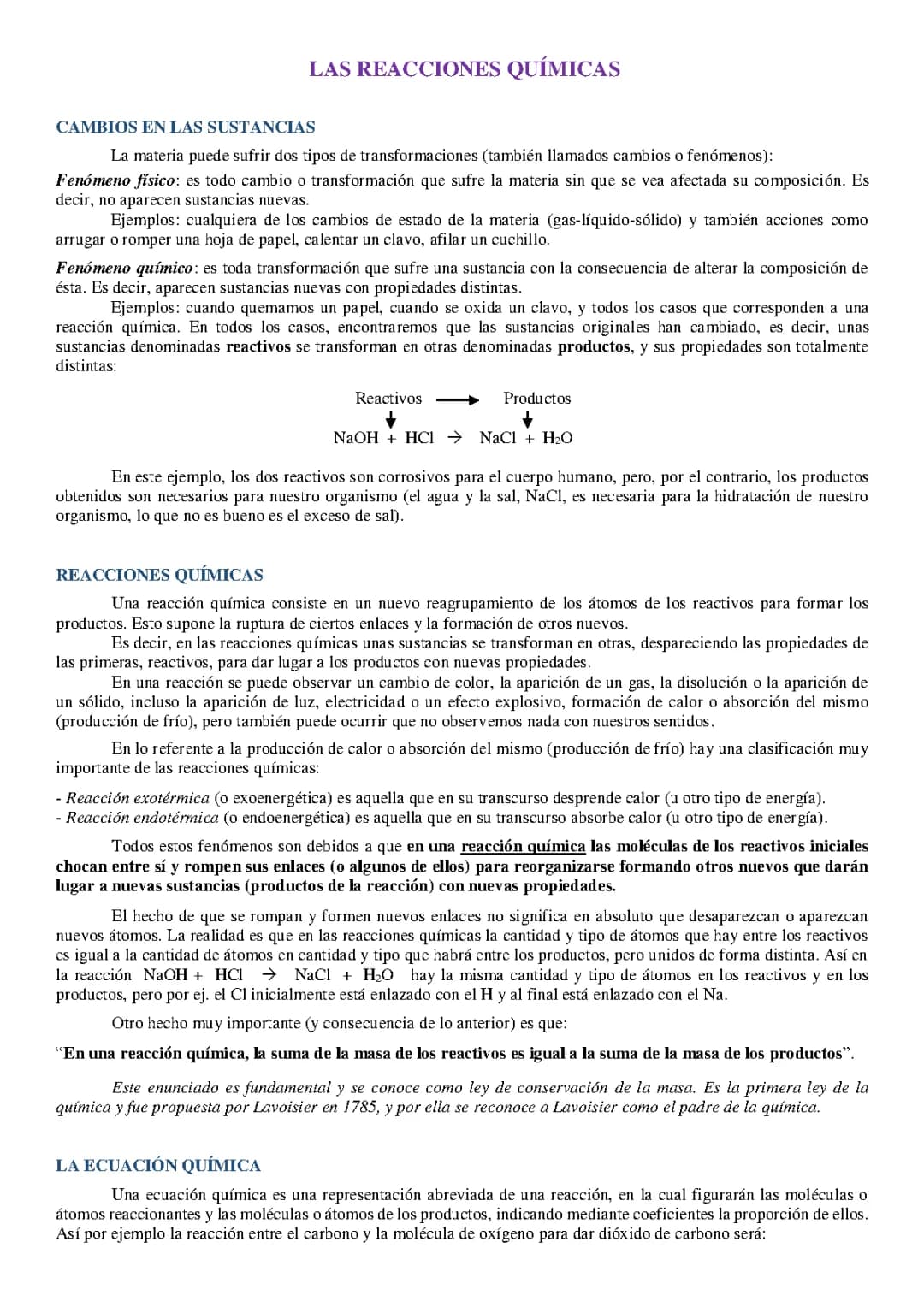 REACCIONES QUÍMICAS