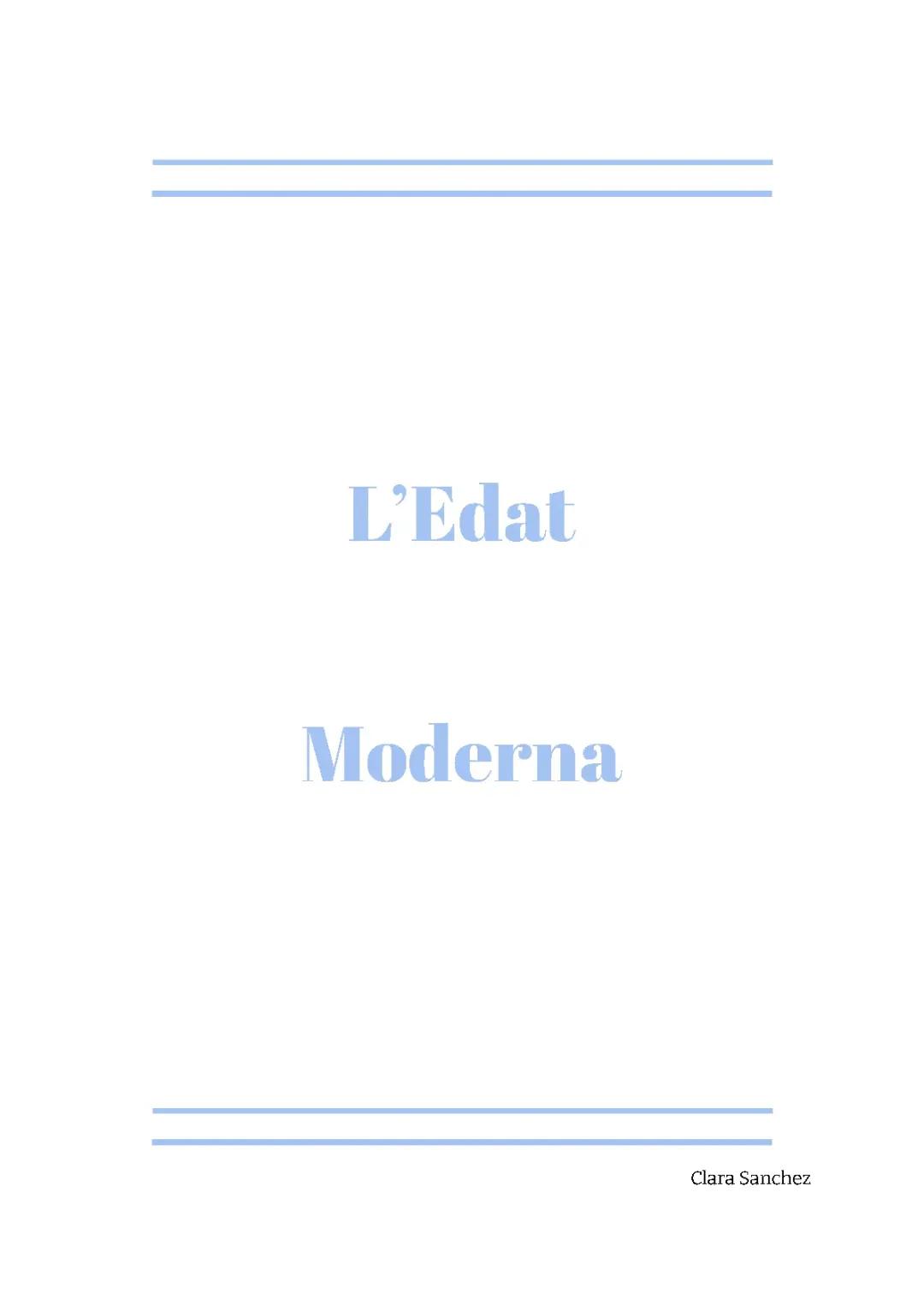 La Edat Moderna - Apunts Complets