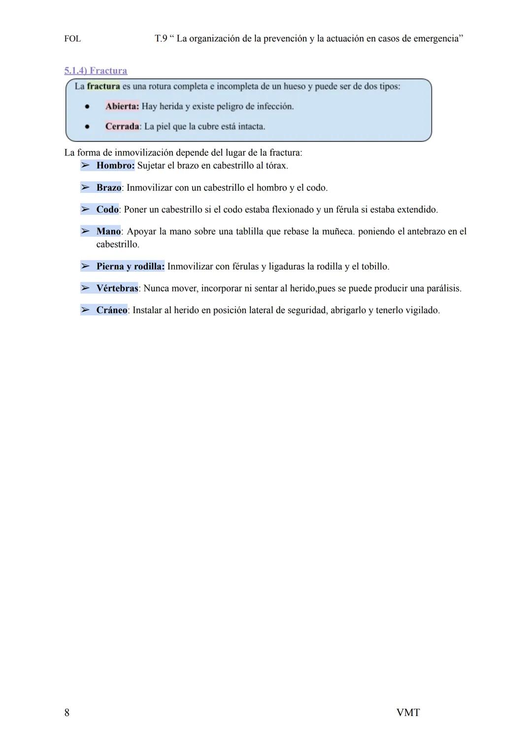 FOL
T.9" La organización de la prevención y la actuación en casos de emergencia"
Pt.1) La gestión de la prevención
La Ley de Prevención de R