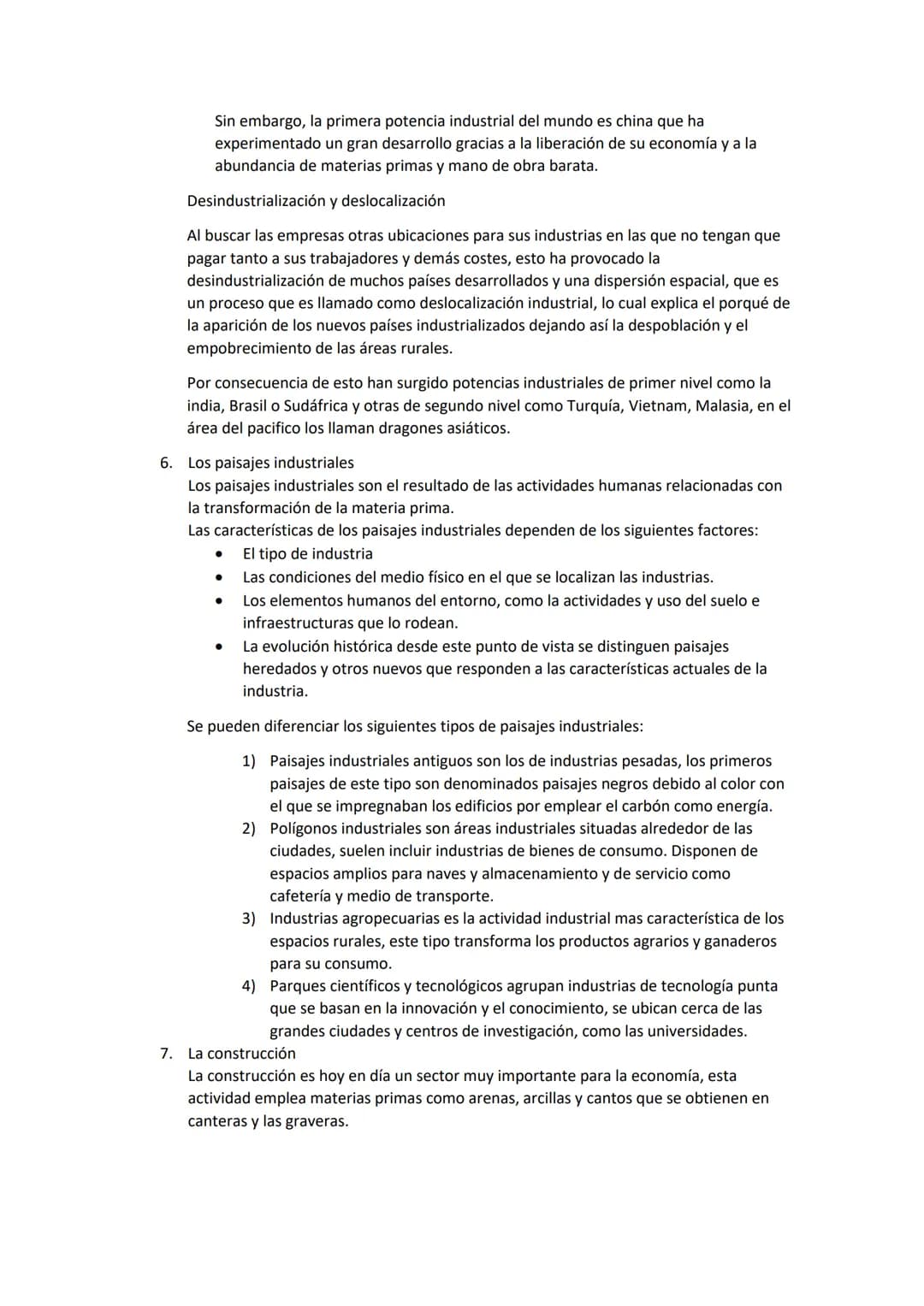 Resumen T 6: Los paisajes mineros e industriales
1. Los paisajes mineros: Son los generados por la minería, que transforma un entorno al
ins