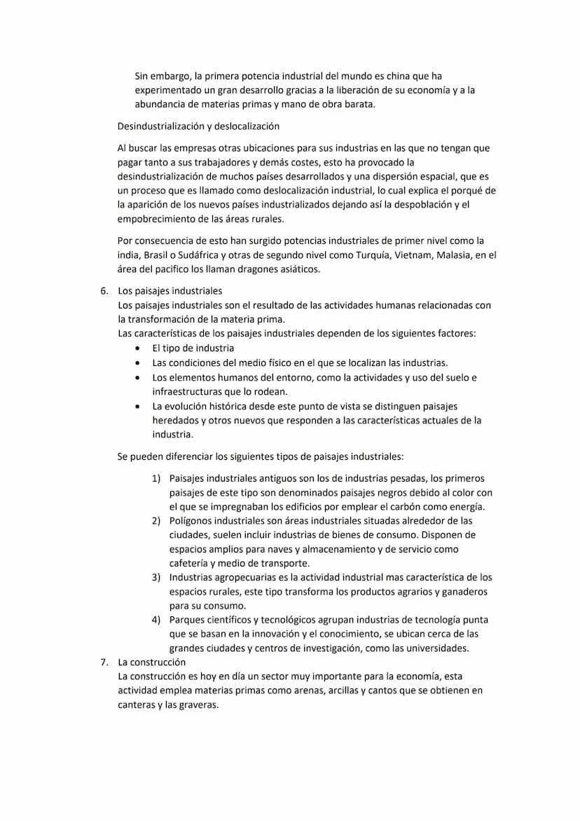 Resumen T 6: Los paisajes mineros e industriales
1. Los paisajes mineros: Son los generados por la minería, que transforma un entorno al
ins