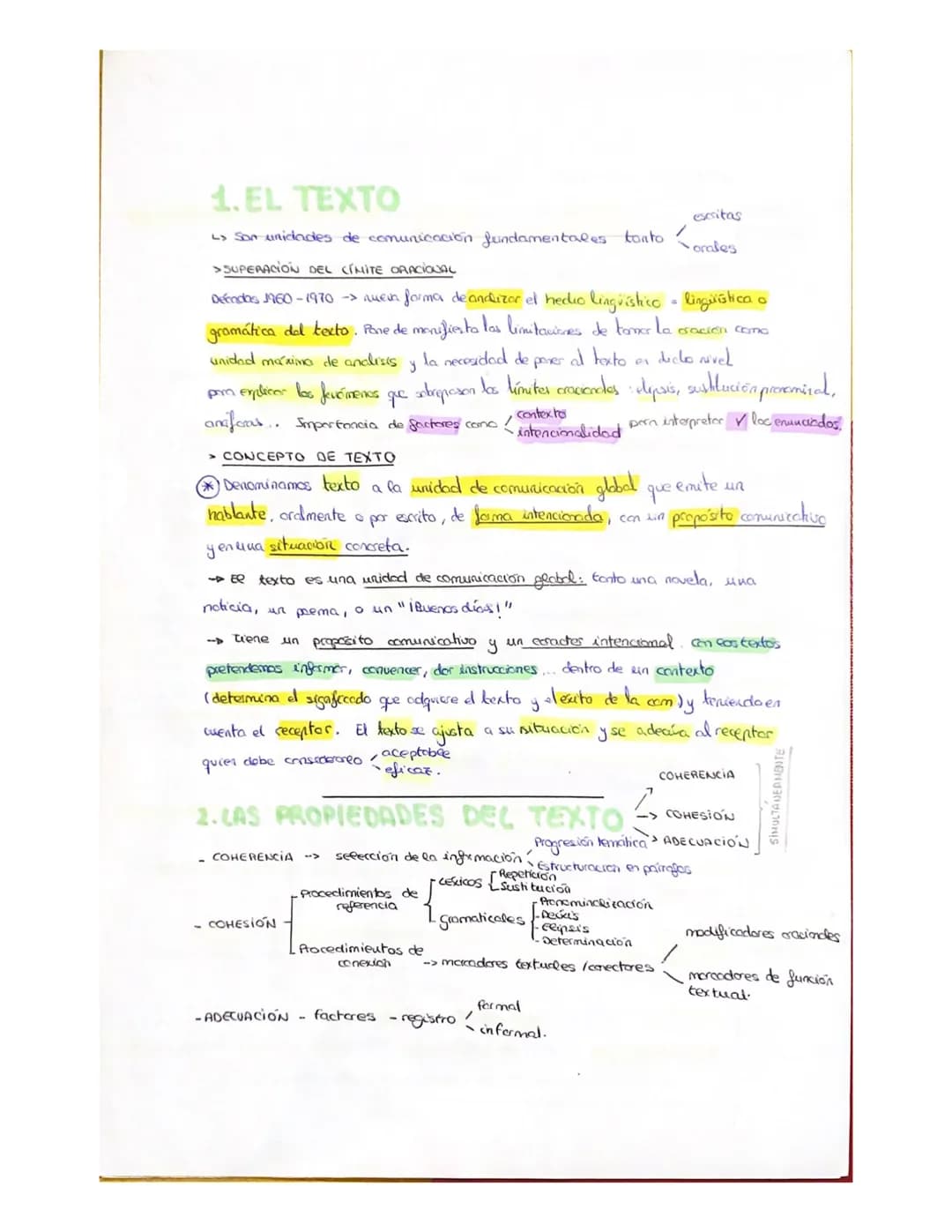 1.EL TEXTO
escritas
L> Son unidades de comunicación fundamentales tanto Corales
>SUPERACION DEL CÍMITE ORACIONAL
Decodos 1960-1970 -> nuein 