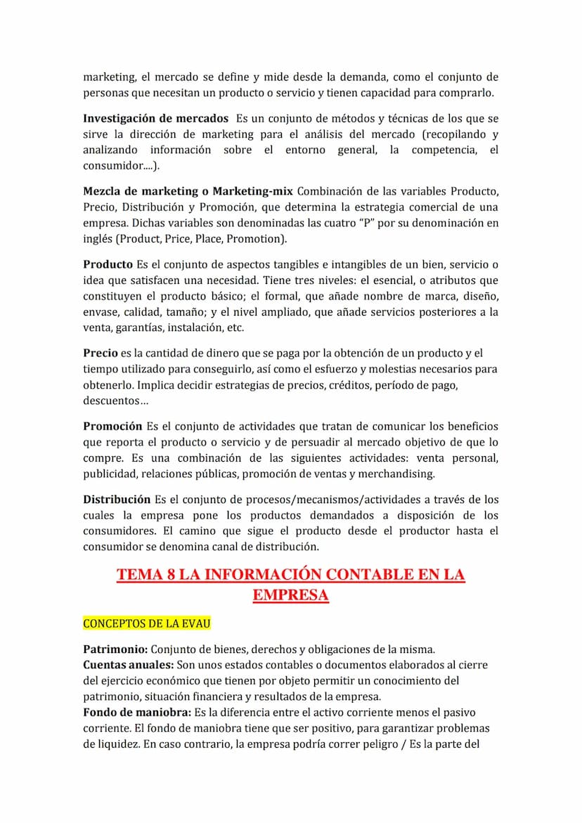 
<h2 id="tema1laempresa">TEMA 1: LA EMPRESA</h2>
<h3 id="conceptosdelaevau">Conceptos de la EVAU</h3>
<p><strong>Empresa:</strong> Es la uni