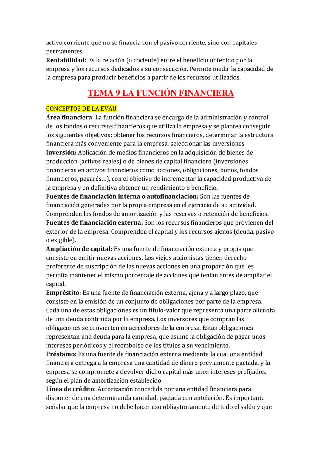 
<h2 id="tema1laempresa">TEMA 1: LA EMPRESA</h2>
<h3 id="conceptosdelaevau">Conceptos de la EVAU</h3>
<p><strong>Empresa:</strong> Es la uni