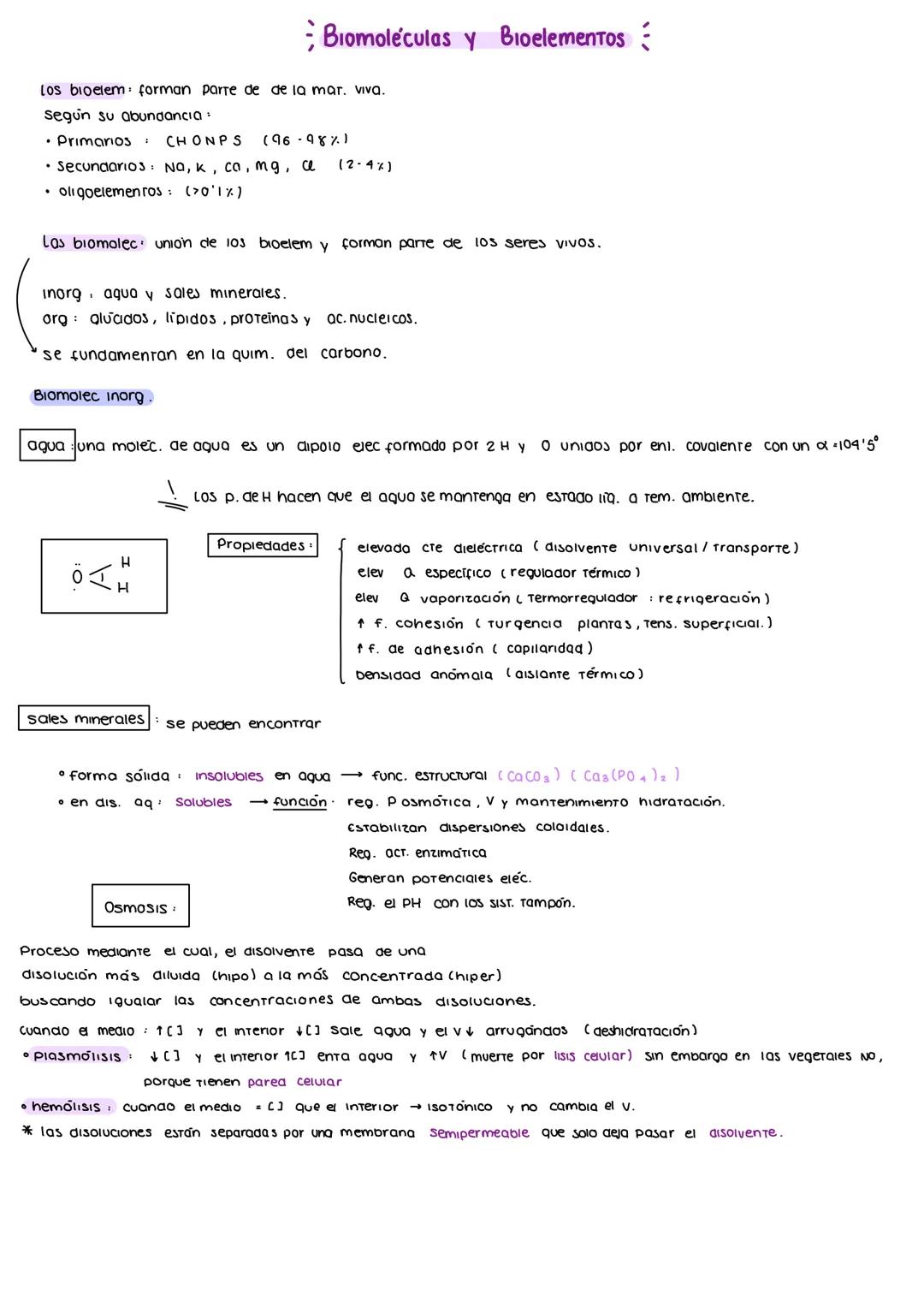 los bioelem: forman parte de de la mar. viva.
Según su abundancia:
• Primarios : CHONPS (96-98%)
• Secundarios: Na, K, ca, mg, a
oligoelemen