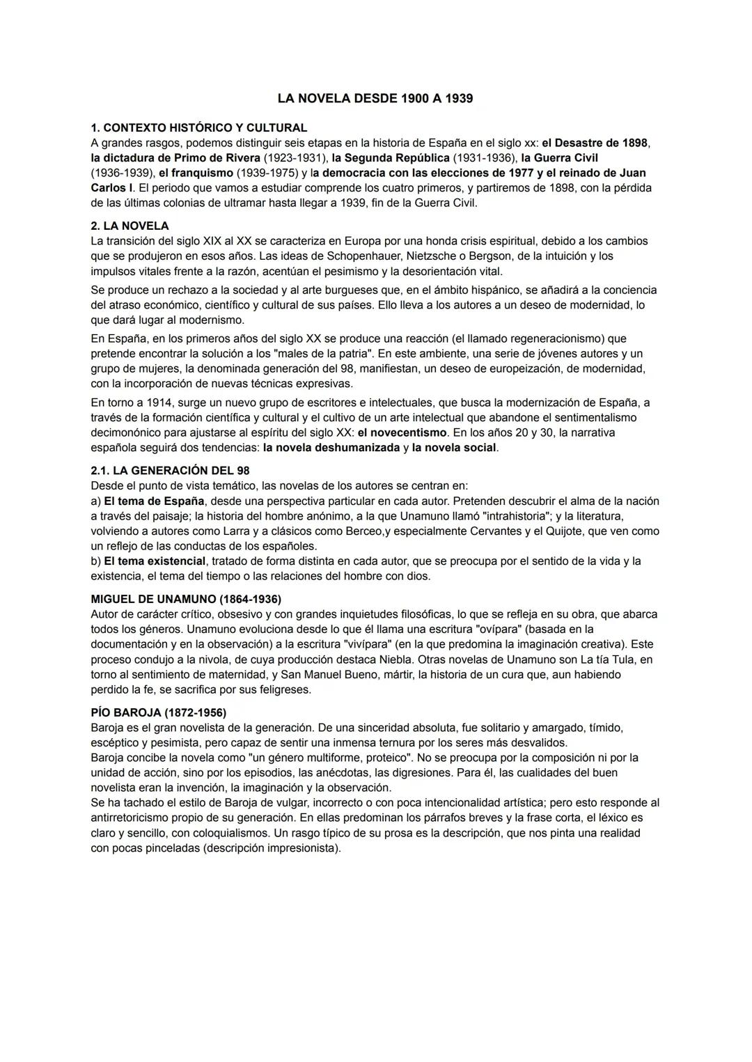 La Evolución de la Novela (1900-1939): Claves y Autores