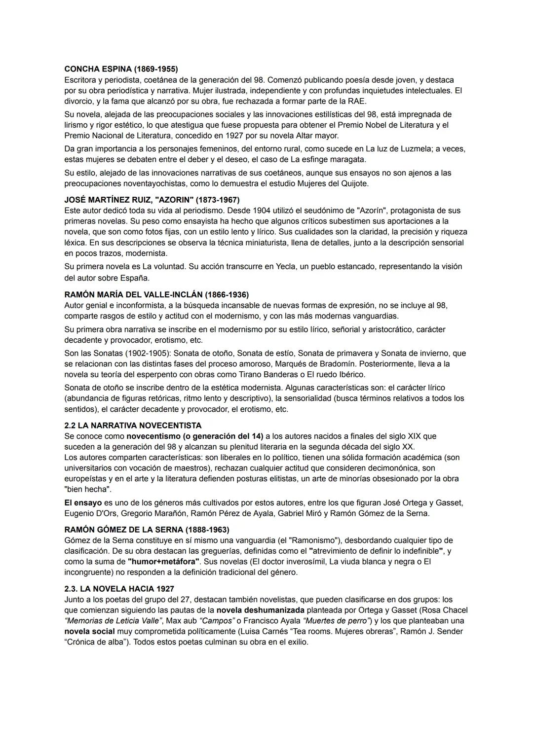 LA NOVELA DESDE 1900 A 1939
1. CONTEXTO HISTÓRICO Y CULTURAL
A grandes rasgos, podemos distinguir seis etapas en la historia de España en el
