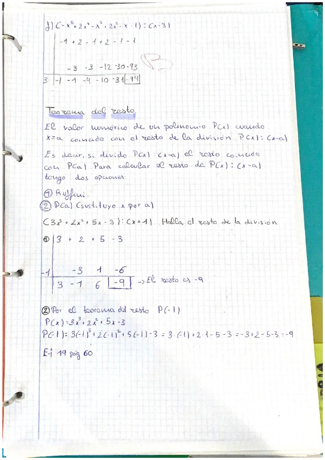 Tema 3. Polinomios
Potencia de un polinomio.
3 Igualdades notables
División de polinomios.
5 Teorema del resto
6 Raices de un polinomio.
Fac