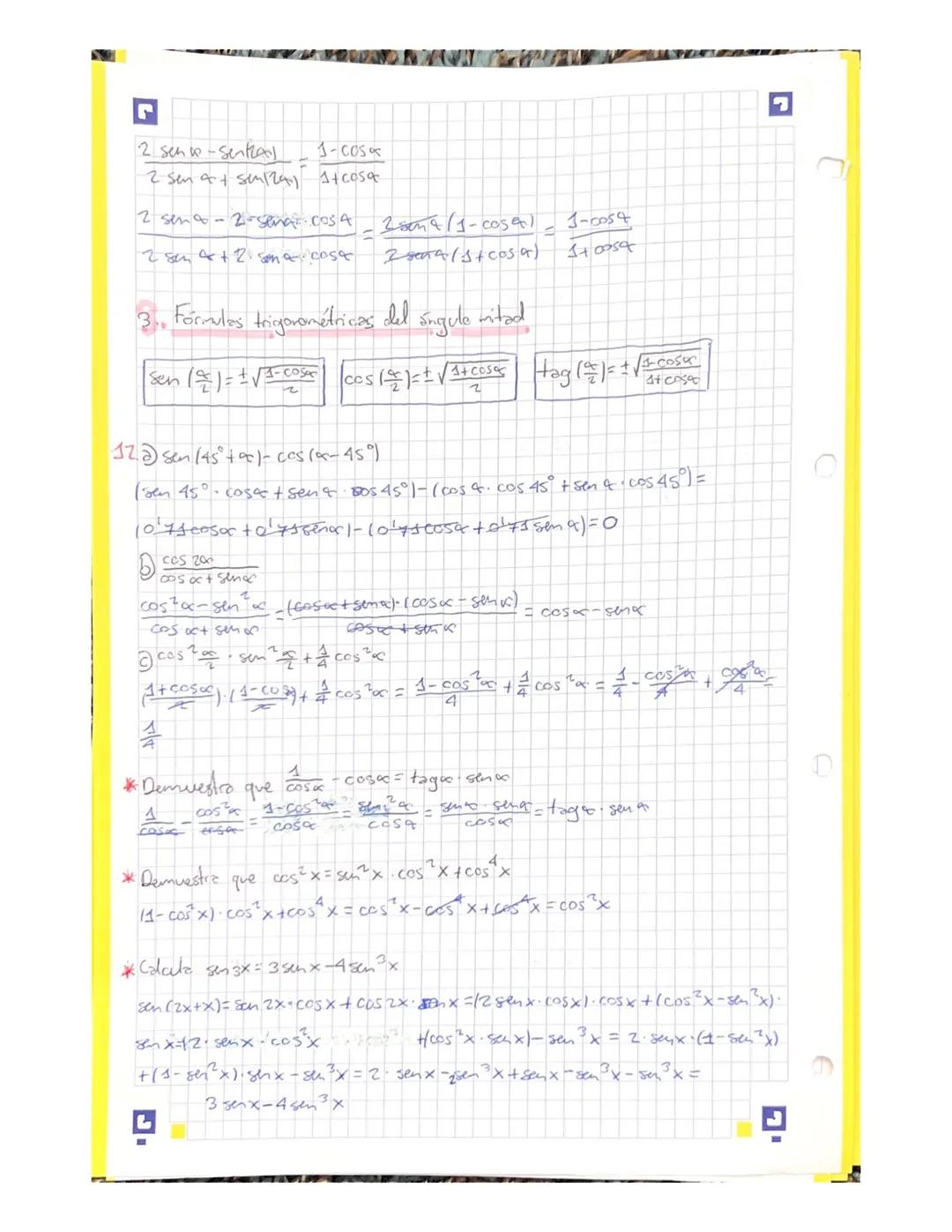 ♥
J.
Seno, coseno y tangente de la suma y
A
R
la
b
formulas brigonométricos
ecuaciones trigonométricas
BN
90d
of
t
2:0'58
1-0¹587
sen (oc+ B