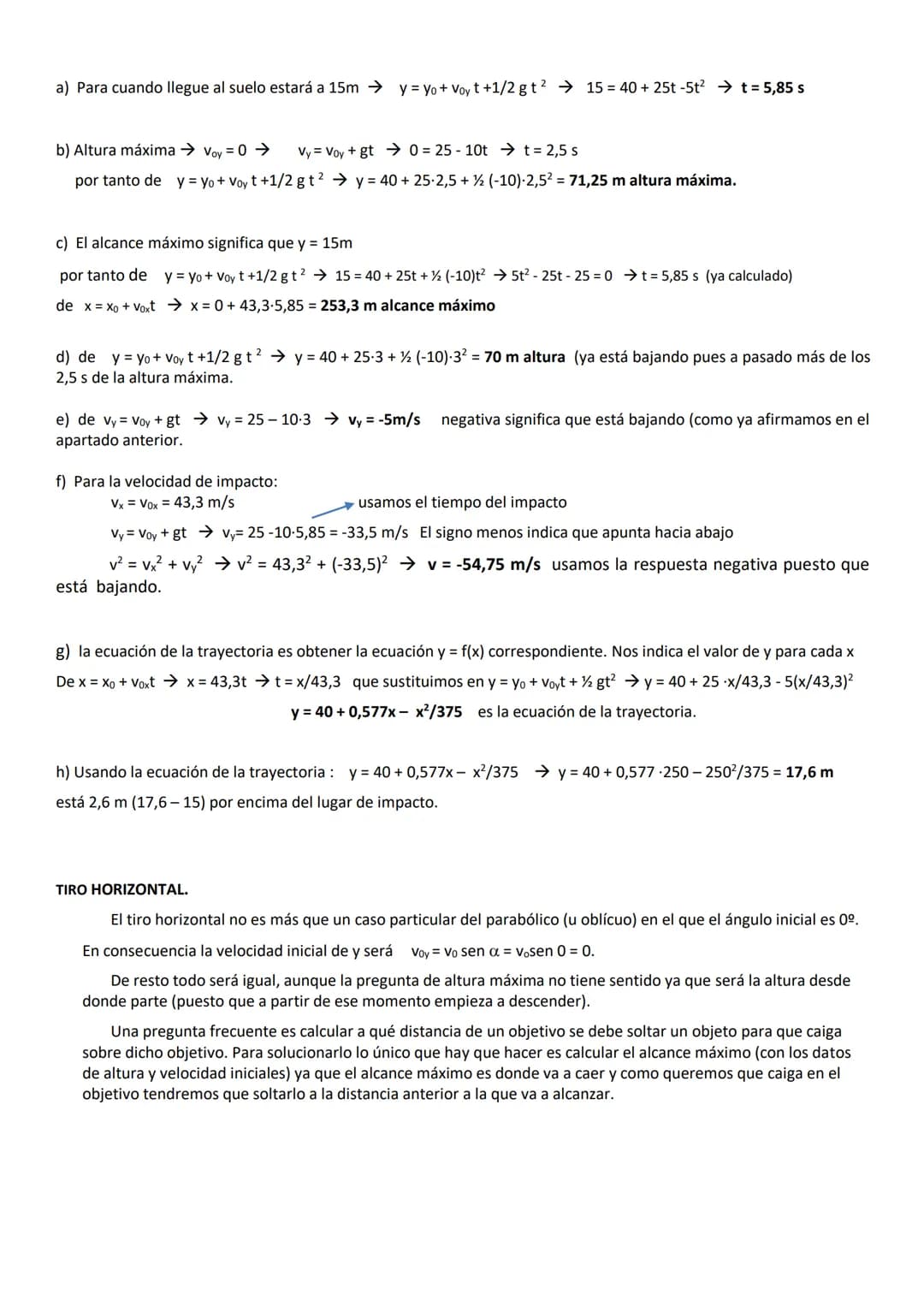 TIRO OBLÍCUO O PARABÓLICO
Tiene lugar cuando un objeto es lanzado con una velocidad vo que forma un ángulo a con la horizontal.
El movimient