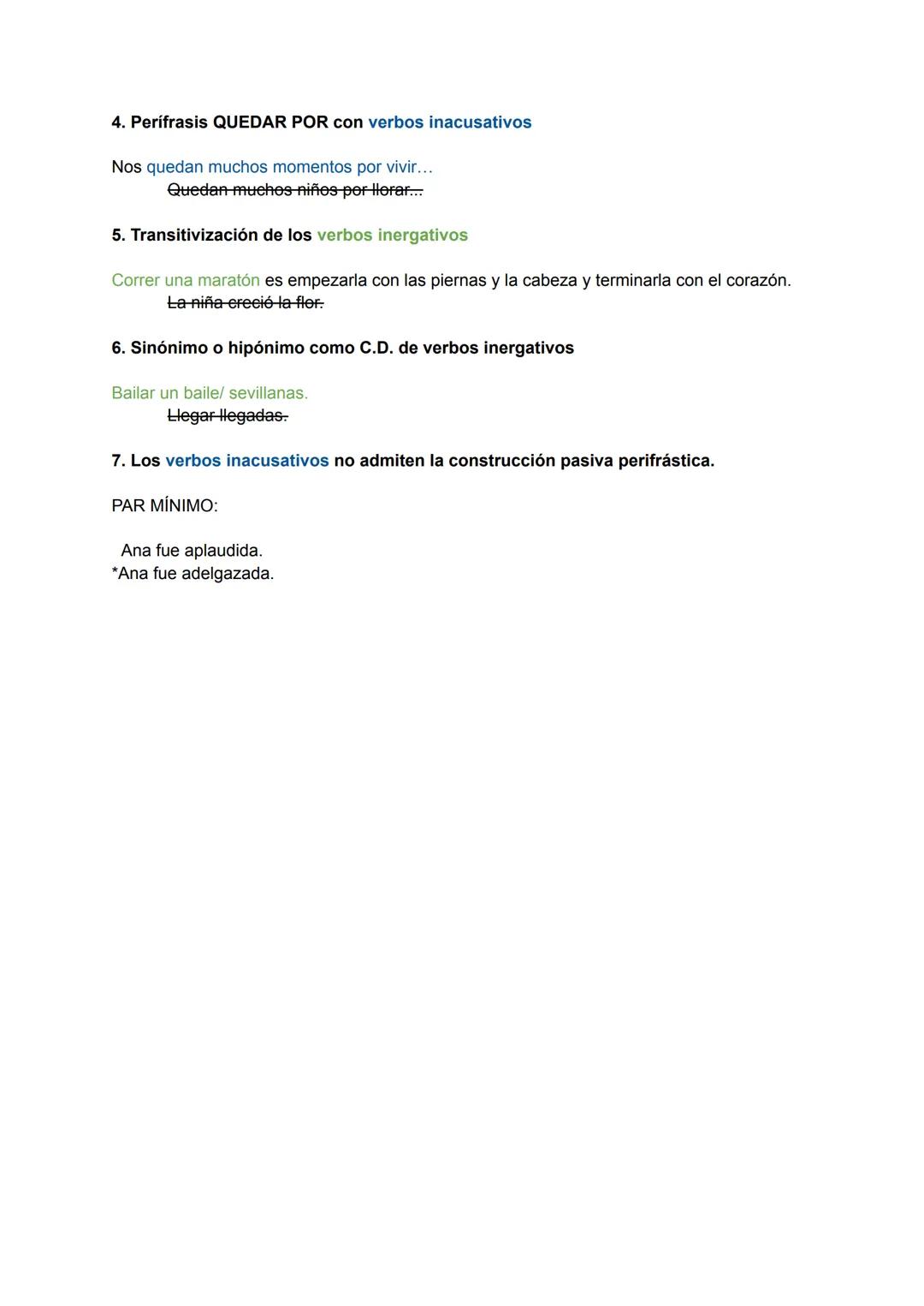 Verbos inergativos y verbos inacusativos
CONSIDERACIONES PREVIAS
Papeles semánticos
Agente: se refiere a la entidad que realiza la acción. P