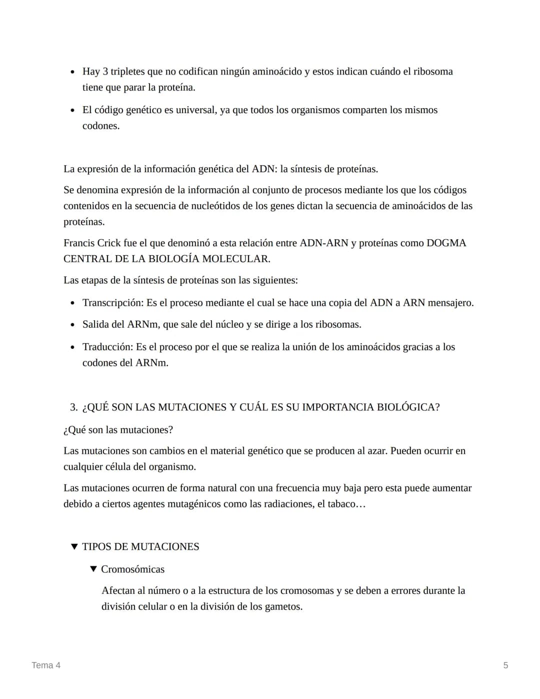 Tema 4
Tema 4
2. ¿CÓMO SON LAS PROTEÍNAS Y LOS ÁCIDOS NUCLEICOS?
▼ Proteínas
Son biomoléculas de gran tamaño que están formadas por distinta