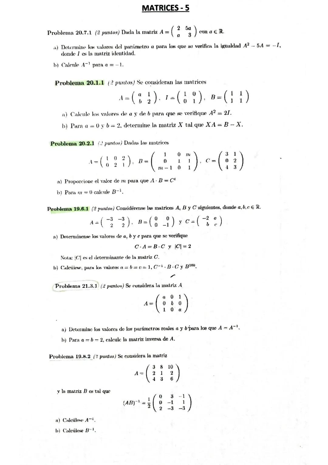 5 OTRAS ECUACIONES MATRICIALES
se
En algunas ecuaciones matriciales
resuelven igualando elemento
piden todos
siempre SC
Siempre
hay una
bo
A