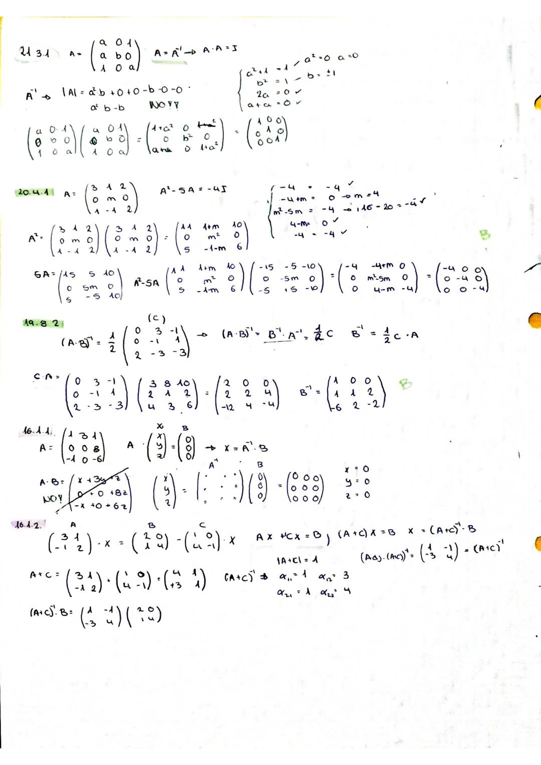 5 OTRAS ECUACIONES MATRICIALES
se
En algunas ecuaciones matriciales
resuelven igualando elemento
piden todos
siempre SC
Siempre
hay una
bo
A