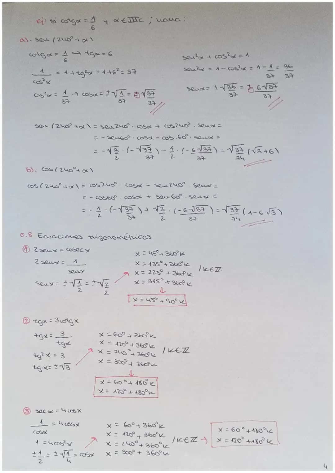 0.1. Conceptos de radián + Thrad = 180°
0.2. Razones trigonométricas de
seu x = C
cosae b
a
21²
С
VIN
TRIGONOMETRIA
들
secx =
[10545° = @= 1/