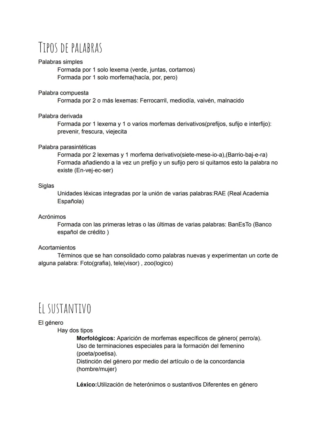 LA PALABRA CATEGORÍAS GRAMATICALES
-La palabra es una unidad lingüística divisible en unidades más pequeñas (monemas) que
poseen significado