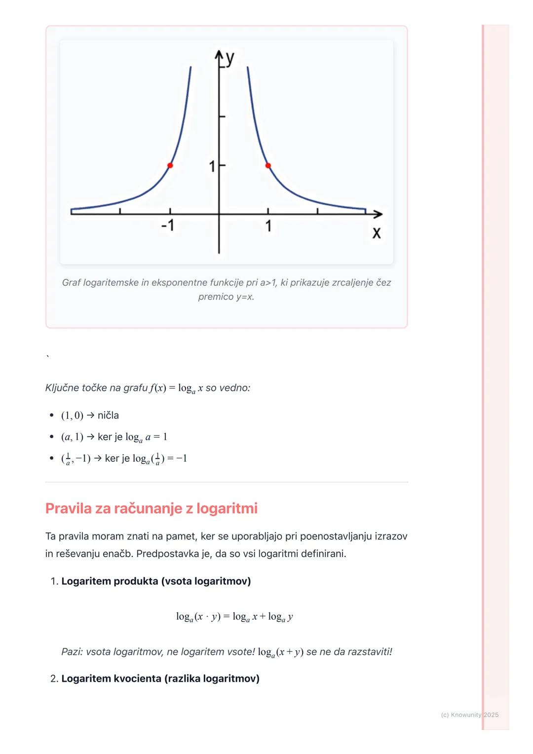 # Logaritemska funkcija

Definicija logaritma in logaritemske funkcije

Logaritem je v bistvu obratna operacija od potenciranja. Medtem ko p