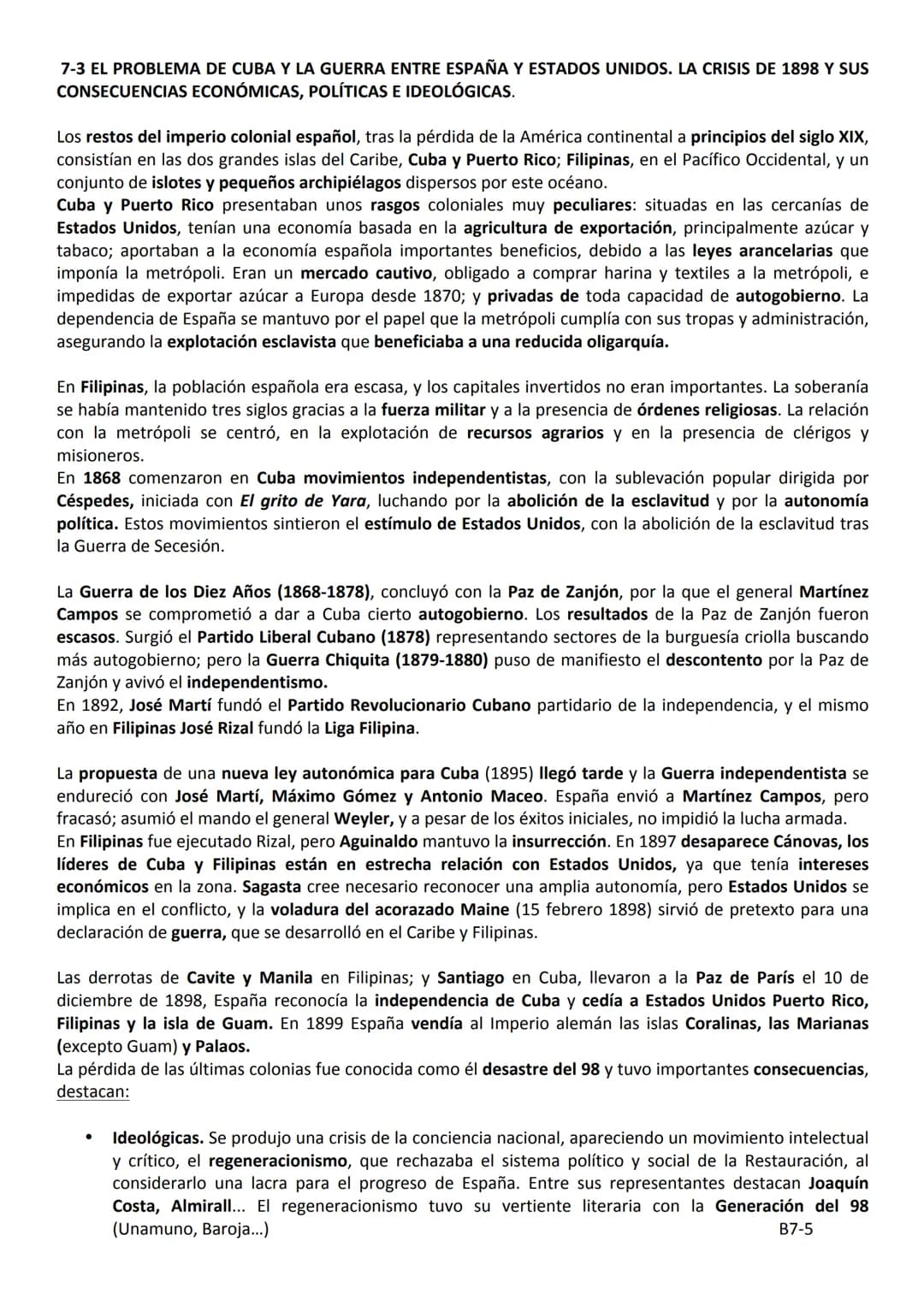 BLOQUE 7
LA RESTAURACIÓN BORBÓNICA: IMPLANTACIÓN Y AFIANZAMIENTO DE UN NUEVO
SISTEMA POLÍTICO (1874-1902)
7.1 LA RESTAURACIÓN BORBÓNICA (187