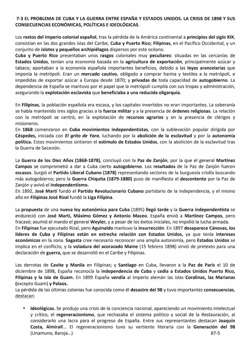 BLOQUE 7
LA RESTAURACIÓN BORBÓNICA: IMPLANTACIÓN Y AFIANZAMIENTO DE UN NUEVO
SISTEMA POLÍTICO (1874-1902)
7.1 LA RESTAURACIÓN BORBÓNICA (187