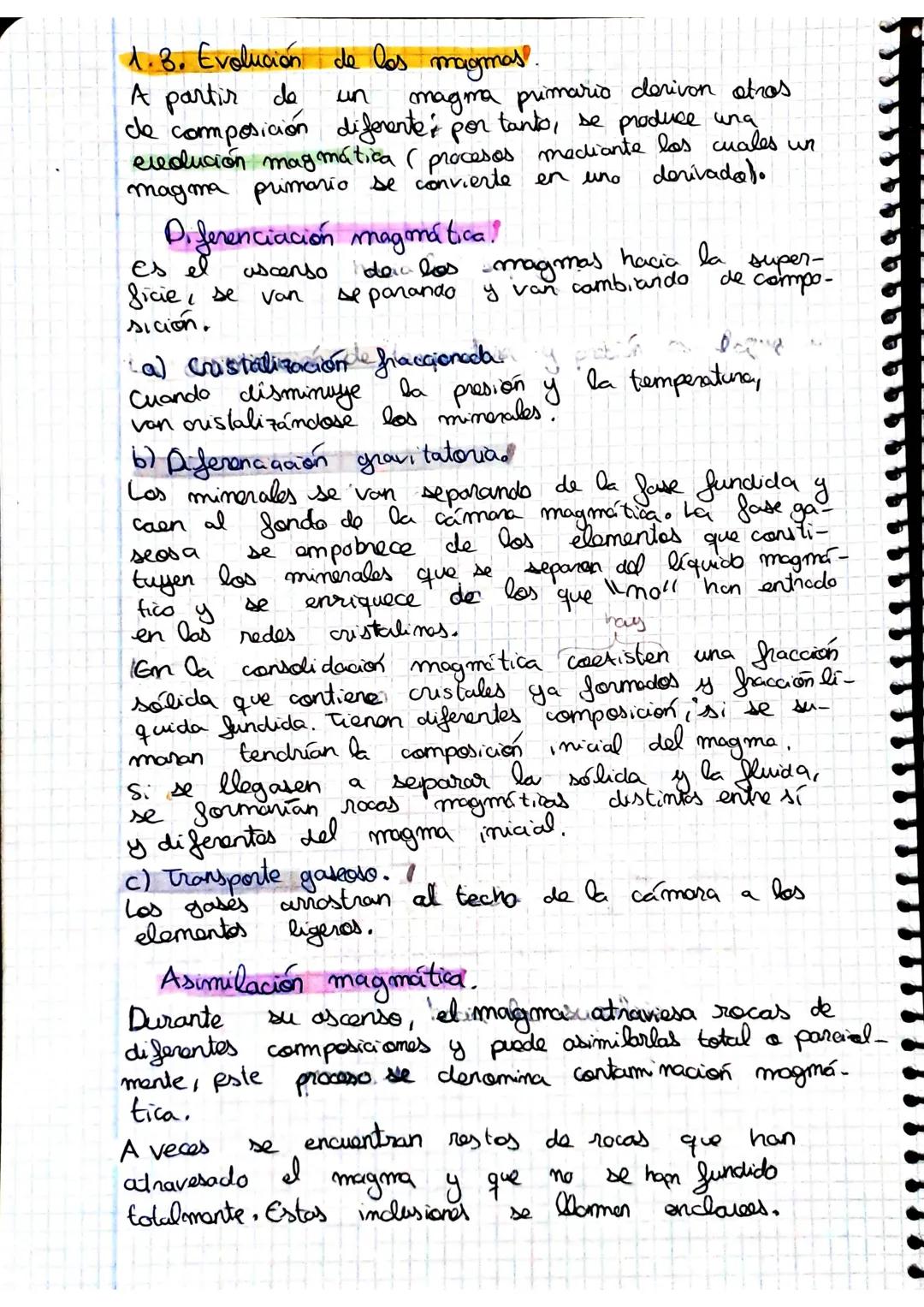 # TEMA 14: LOS PROCESOS
GEOLÓGICOS INTERNOS

1. El magmatismo.

1.  1. El magma

Es una merda de material fundido, gases y mine-
rales en su