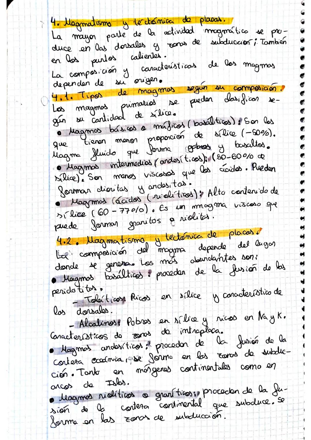# TEMA 14: LOS PROCESOS
GEOLÓGICOS INTERNOS

1. El magmatismo.

1.  1. El magma

Es una merda de material fundido, gases y mine-
rales en su