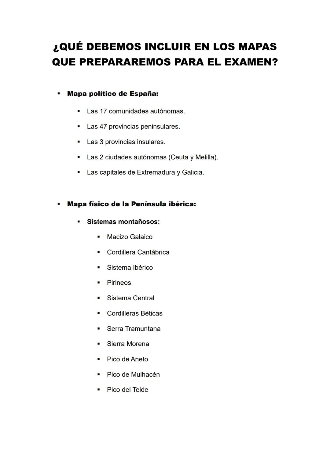 Los nombres clave para tu examen de geografía