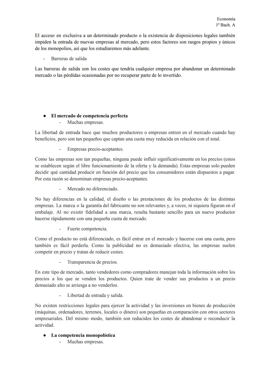 TEMA 5
Los tipos de mercado
Economía
1º Bach. A
El mercado y la competencia
competencia perfecta
competencia monopolistica
tipos de mercado
