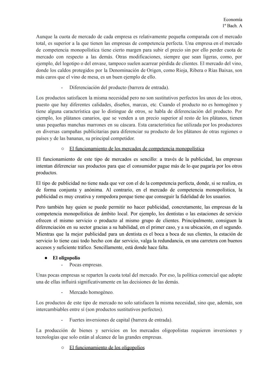 TEMA 5
Los tipos de mercado
Economía
1º Bach. A
El mercado y la competencia
competencia perfecta
competencia monopolistica
tipos de mercado
