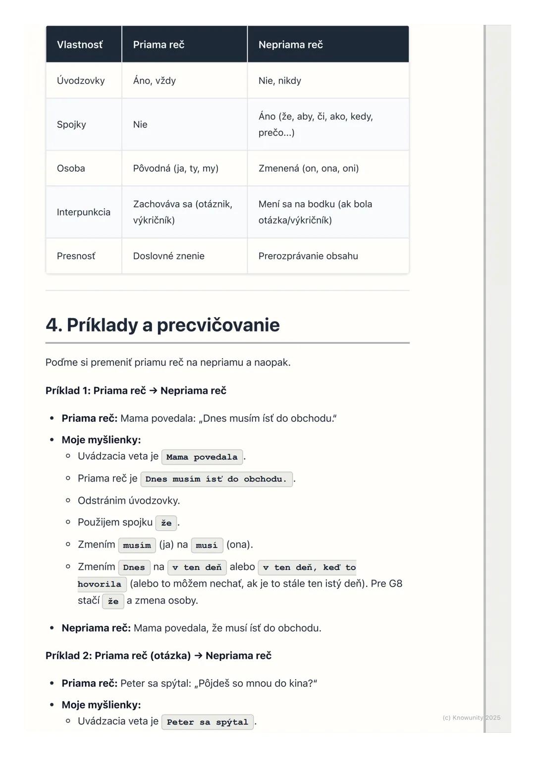 # Priama a nepriama reč

## 1. Úvod / Prehľad

Dnes si zopakujeme, ako správne písať a meniť priamu a nepriamu reč. Je to
dôležité, lebo nám
