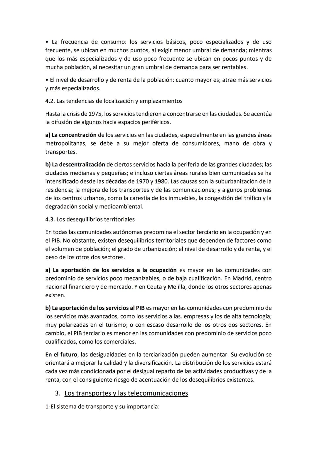 Tema 7
1. El proceso de tercializacion y la importancia del sector terciario
Los espacios terciarios albergan las actividades que prestan se