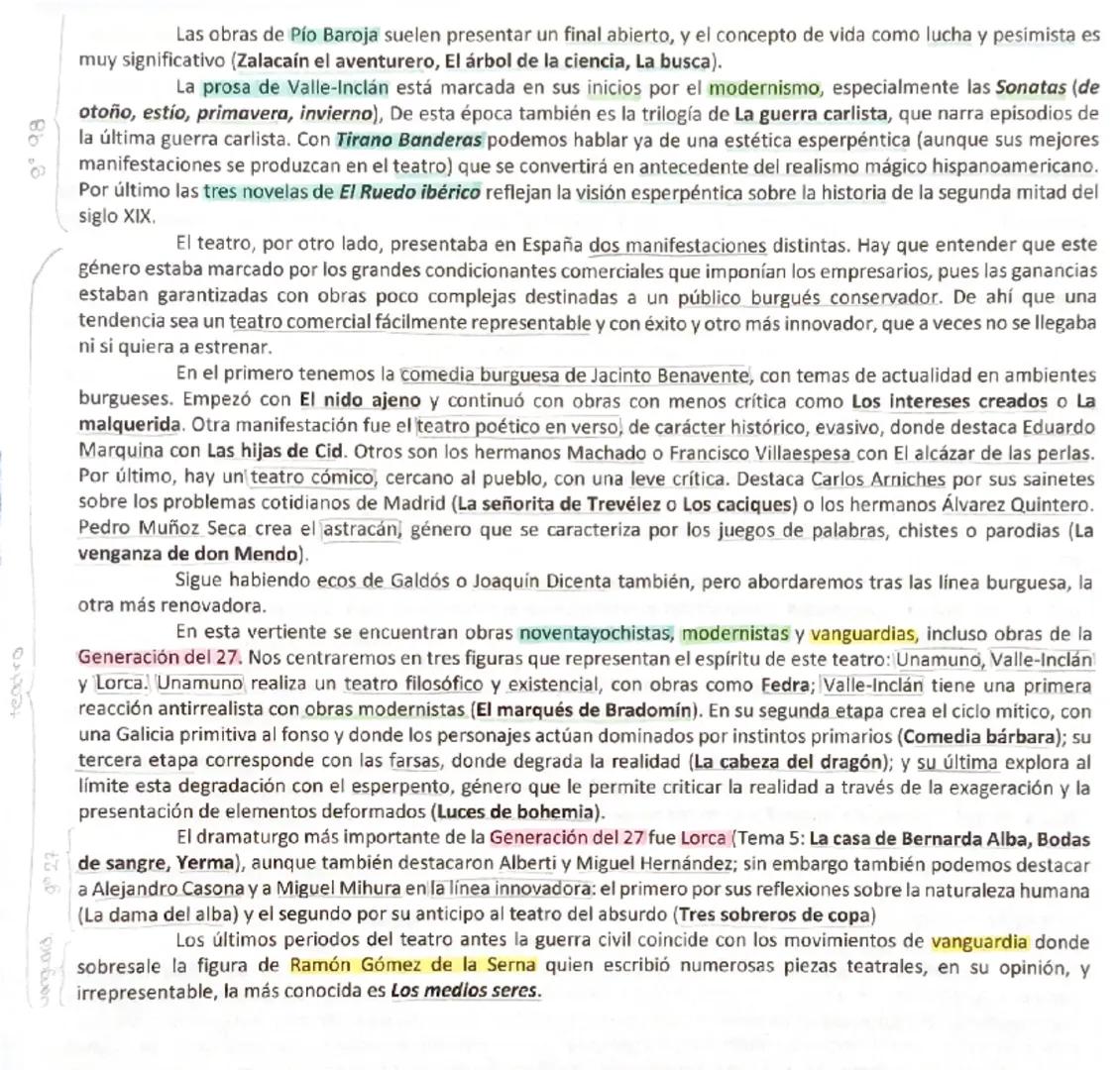 # T2 Literatura de fin de siglo: la generación del 98 y el modernismo. La novela y el teatro anterior a 1936.

En la encrucijada entre el si