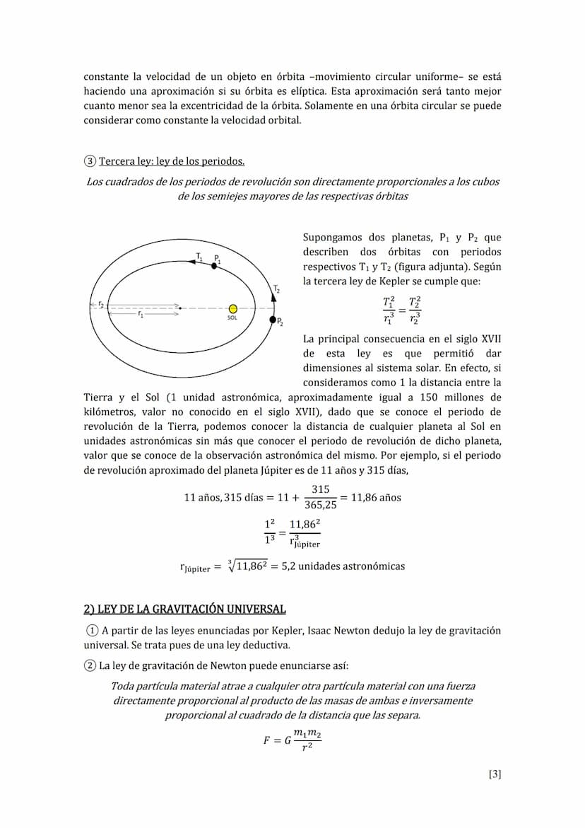 FÍSICA 2º BACHILLERATO
BLOQUE TEMÁTICO: INTERACCIÓN GRAVITATORIA
GRAVITACIÓN UNIVERSAL
1) Leyes de Kepler
2) Ley de la gravitación universal