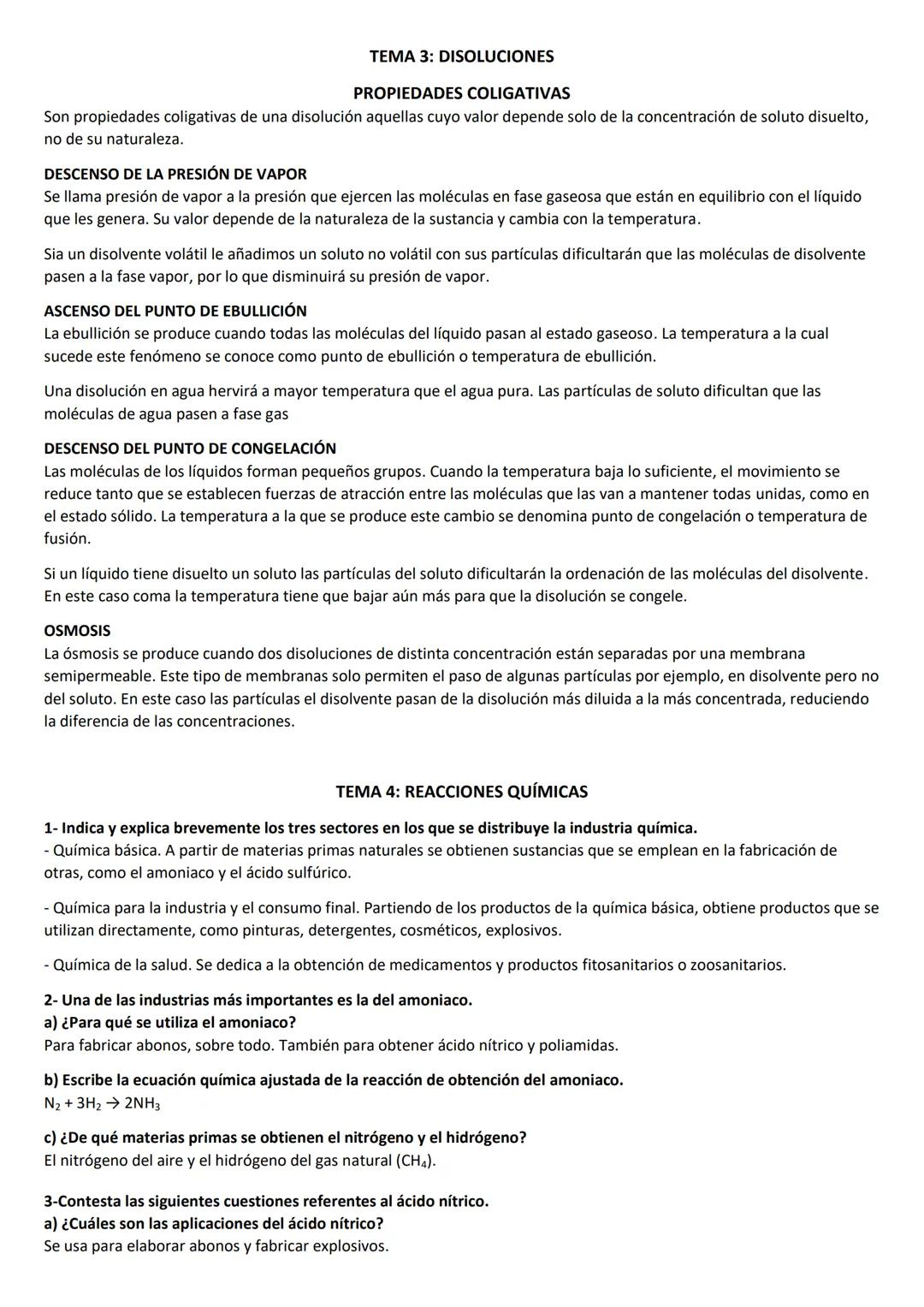 TEMA 3: DISOLUCIONES
PROPIEDADES COLIGATIVAS
Son propiedades coligativas de una disolución aquellas cuyo valor depende solo de la concentrac