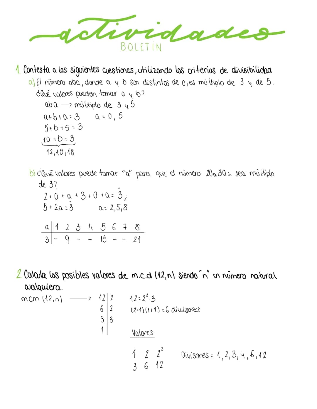 12. Sea N un numero natural de la forma "à ∞0 a", con "a" distinto de O.
a) ¿Es siempre N múltiplo de 11? ¿Y de 7?
b) Sea M otro número natu
