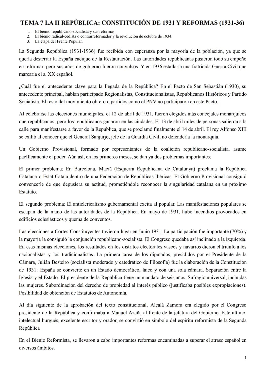 
<h2 id="lasegundarepblica19311936">La Segunda República (1931-1936)</h2>
<p>La Segunda República (1931-1936) fue recibida con esperanza por