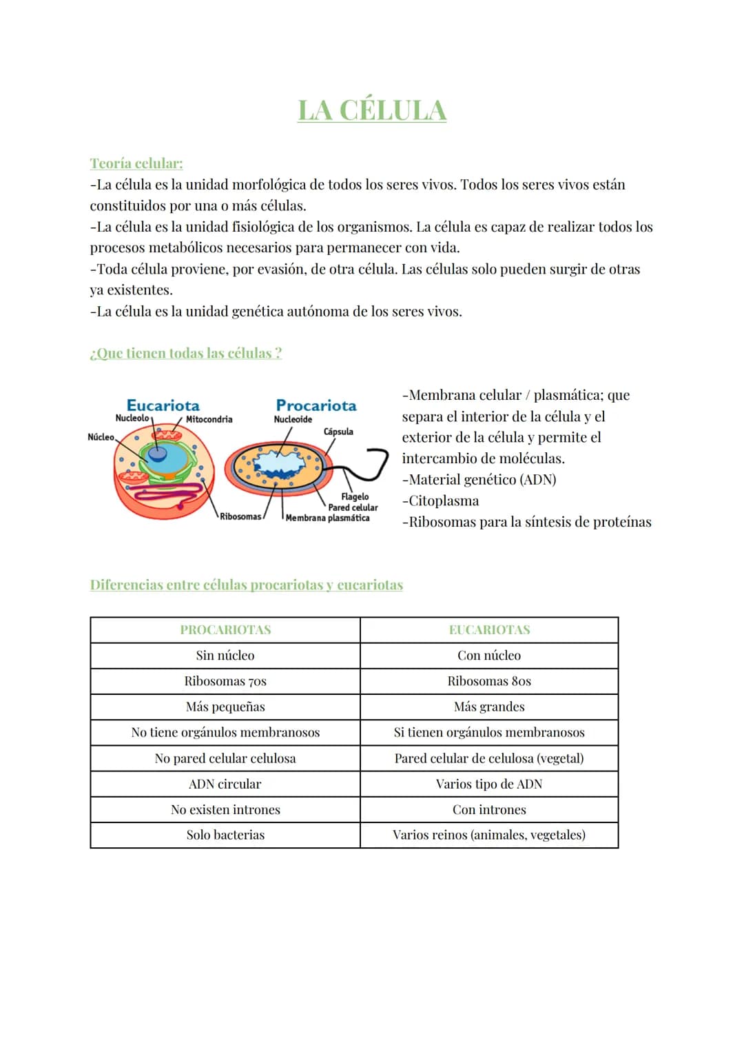 
<h2 id="teoracelular">Teoría Celular</h2>
<p>La teoría celular establece que la célula es la unidad morfológica y fisiológica de todos los 