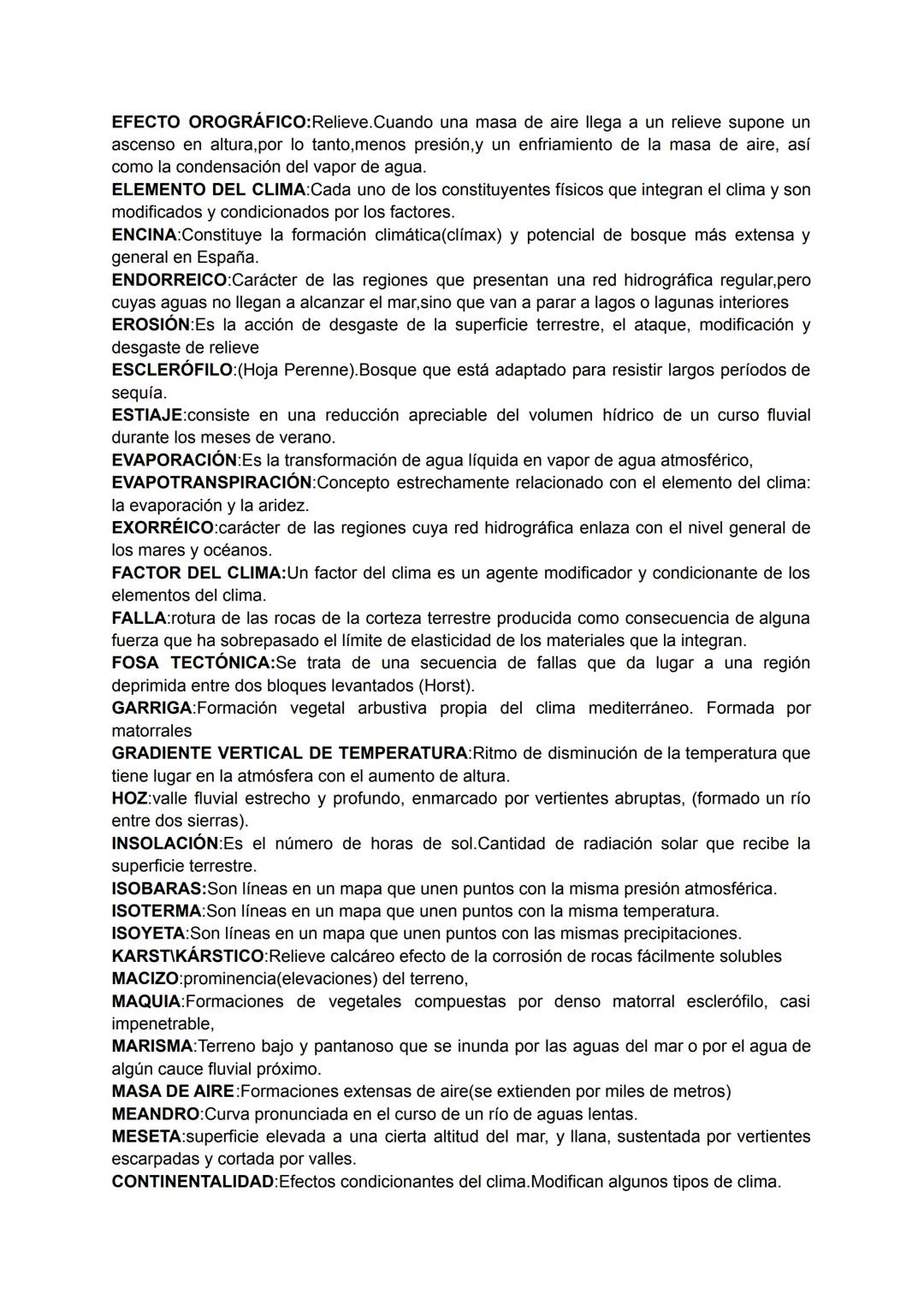VOCABULARIO:
GEOGRAFÍA FÍSICA:
ALBUFERA:Lago de aguas someras(poco profundas)poco saladas separadas del mar por
una estrecha franja de tierr