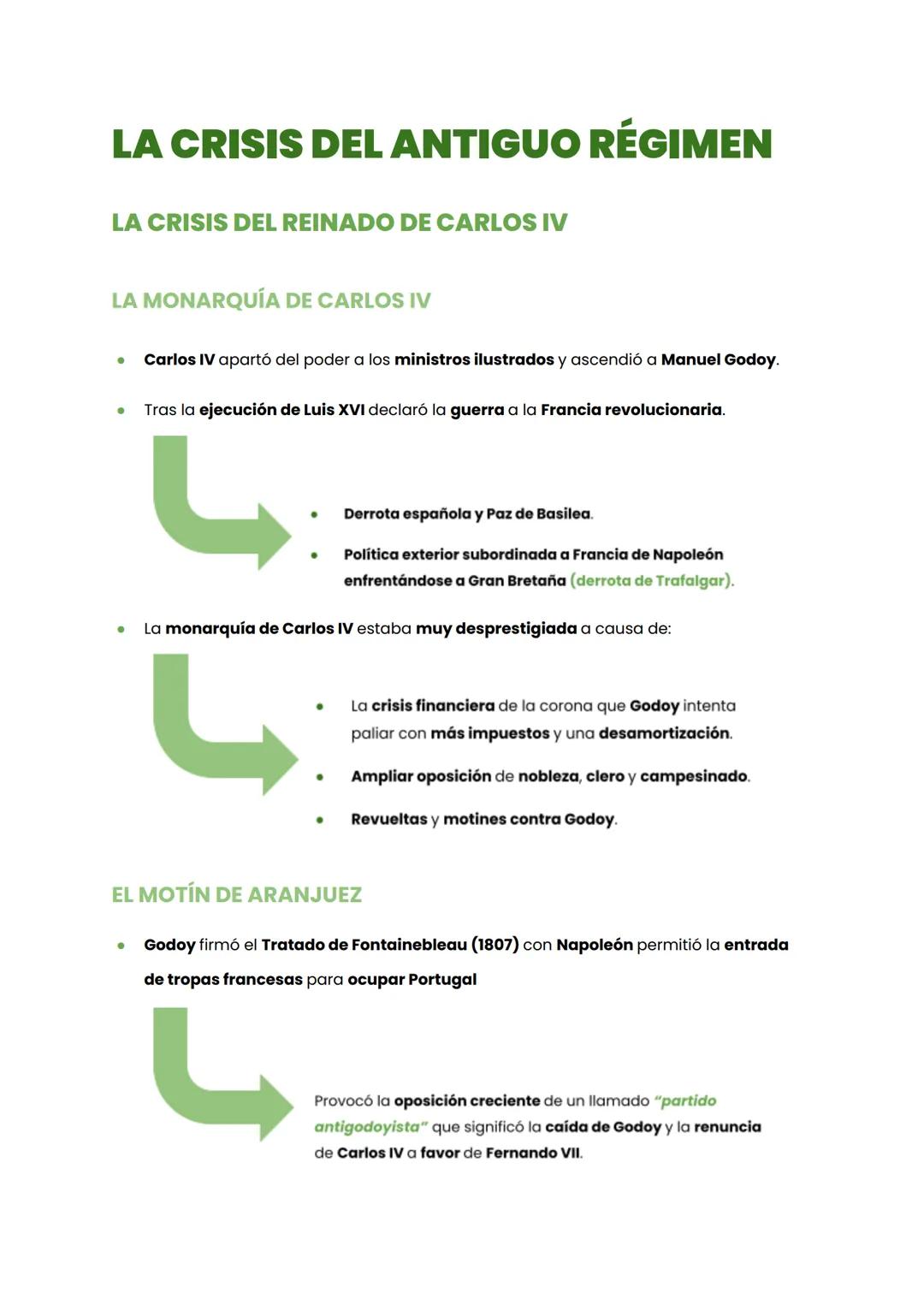 LA CRISIS DEL ANTIGUO RÉGIMEN
LA CRISIS DEL REINADO DE CARLOS IV
LA MONARQUÍA DE CARLOS IV
● Carlos IV apartó del poder a los ministros ilus