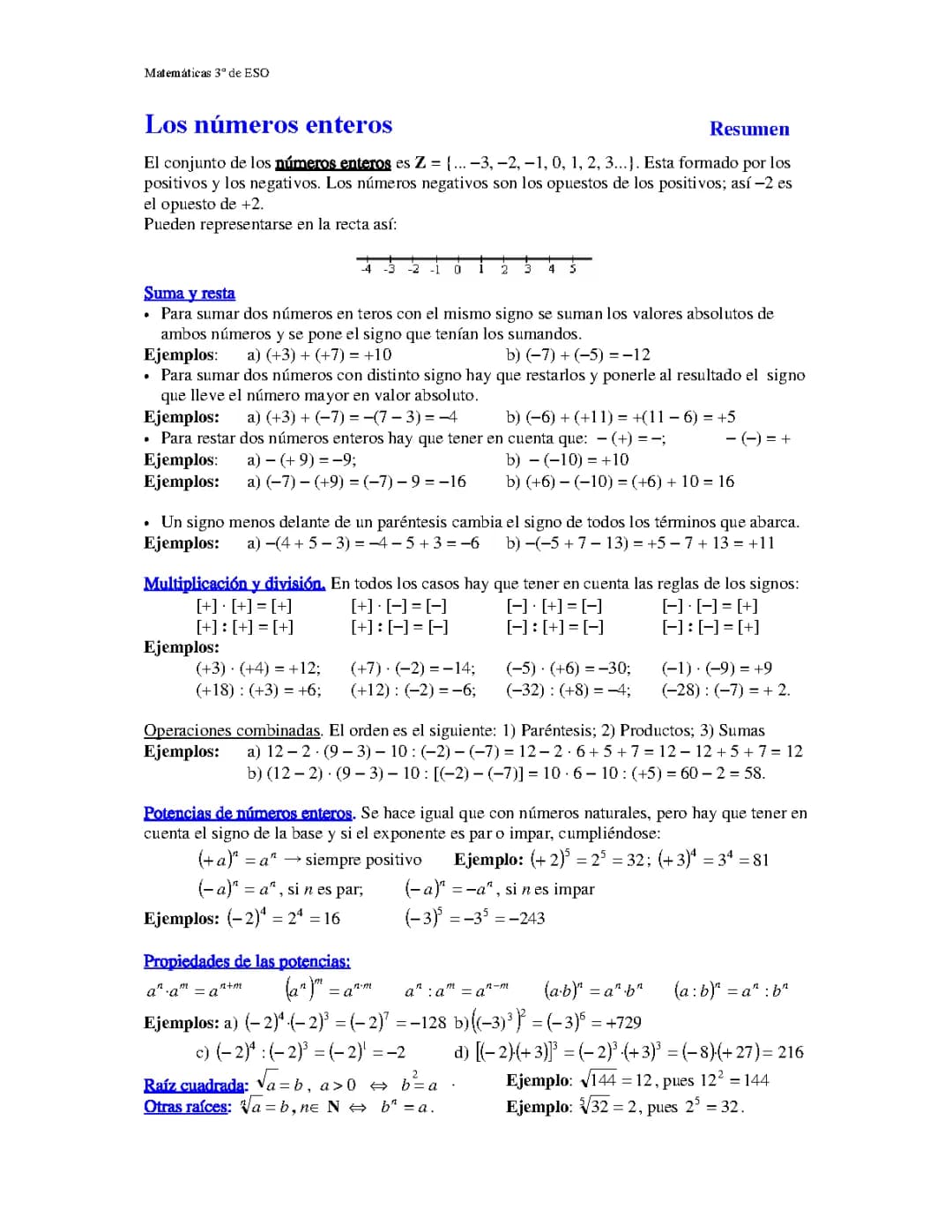 tema: números enteros