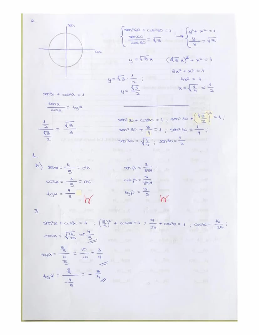 Nombre y Apellidos: .........
Ejercicio nº 1.- Porschule
a) Calcula x e y en el triángulo:
5 cm
a
a
sen a
cos a
Tg a
y=4cm
Ejercicio nº 2.-
