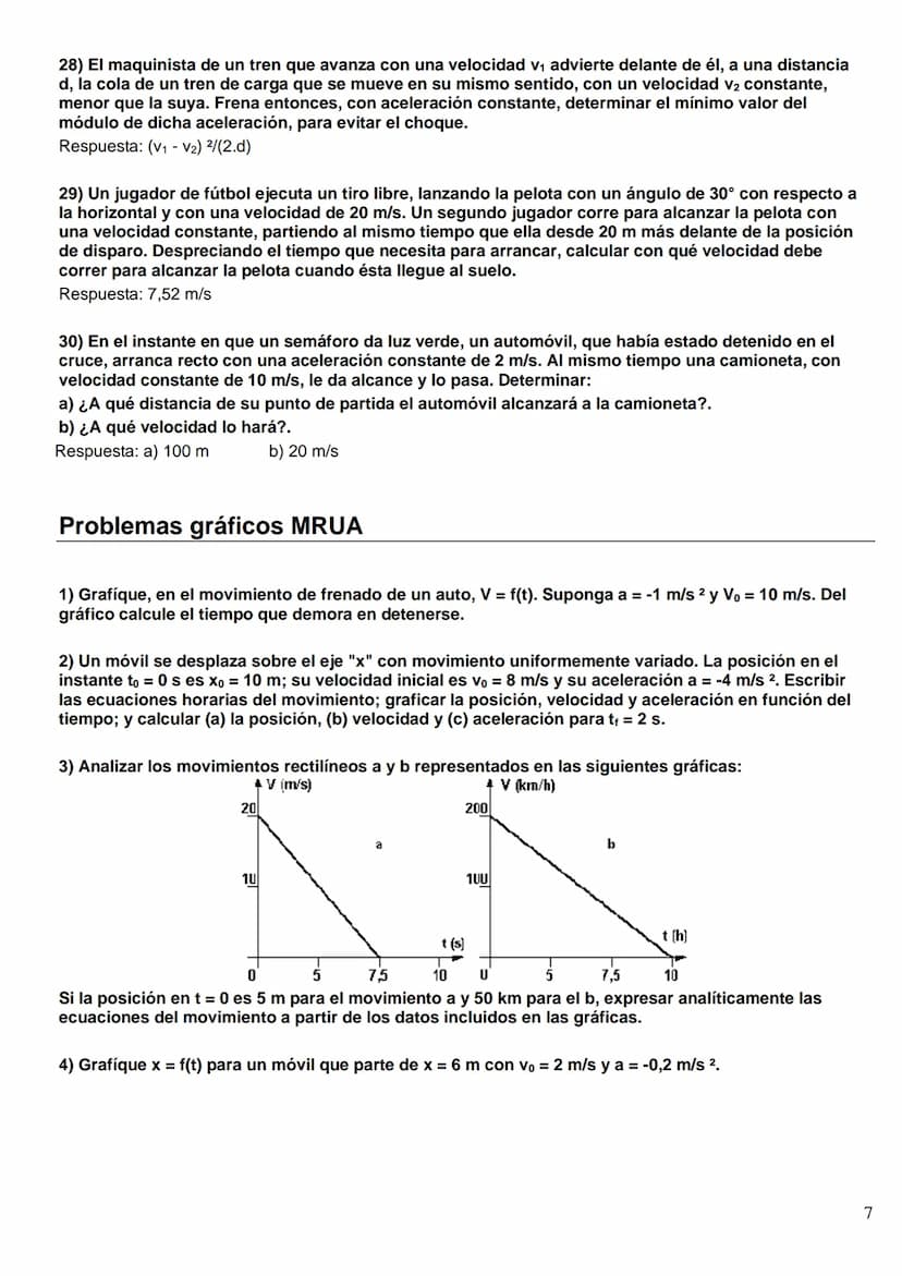 FÍSICA Y QUÍMICA 4º ESO
Problemas MRU
1) ¿A cuántos m/s equivale la velocidad de un móvil que se desplaza a 72 km/h?
Solución: 20 m/s
2) Un 